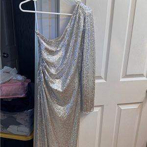 One sleeve sparkly dress
